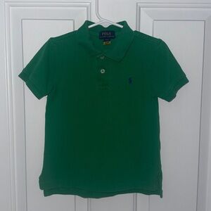Polo by Ralph Lauren Boys Green Cotton Mesh Polo Shirt